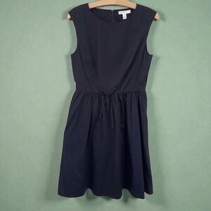 1901 Nordstrom Black Sleeveless Fit and Flare Tie Waist Dress Size 6
